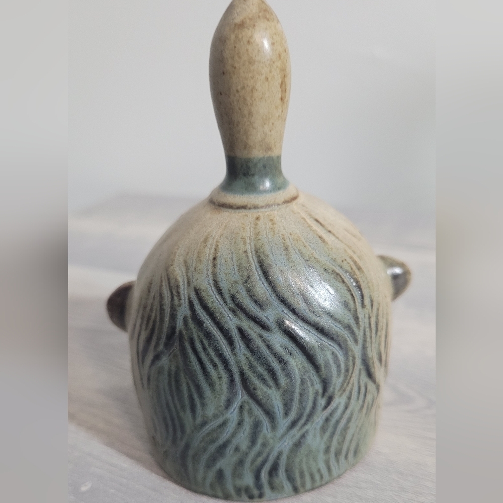 Japan 3-DMonkey Bonobo Chimpanzee Uctci Stoneware Animal Dinner Bell Pottery Vtg - Picture 5 of 5